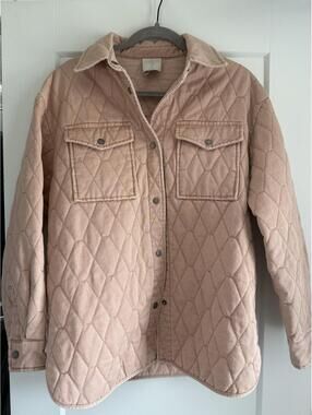 Joie Women's Pink Quilted Barn Jacket Size Small